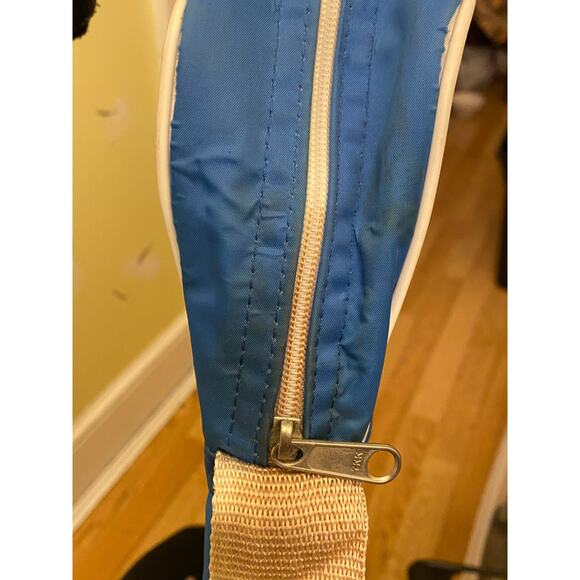 VTG Santa Fe Railroad Messenger Bag w hand and shoulder straps blue white nylon - Picture 13 of 14